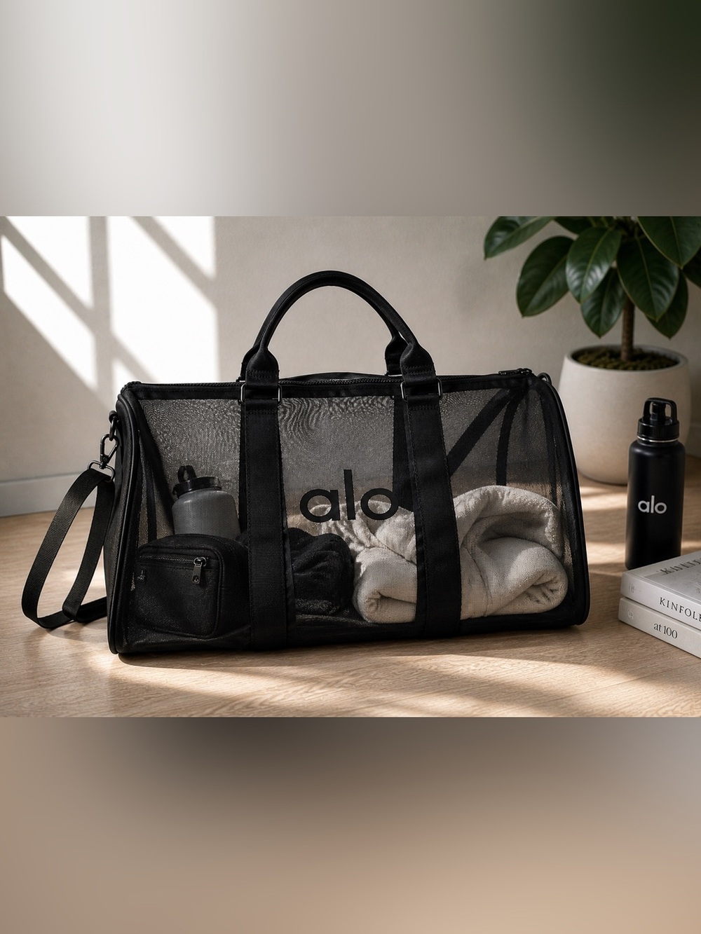 Alo Sheer Duffle Bag / gym back NWT
